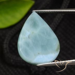 9,17 ctw natürlicher hellblau-grün Larimar, Birnenform, Lichtundurchlässig