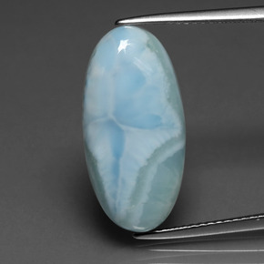 9,17 ctw natürlicher grün-blau Larimar, Oval Schliff, Lichtundurchlässig