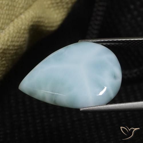 9,17 ctw natürlicher hellblau Larimar, Birnenform, Lichtundurchlässig