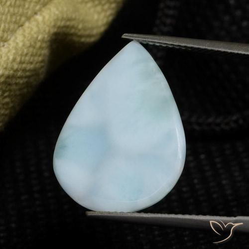 9,17 ctw natürlicher hellblau Larimar, Birnenform, Lichtundurchlässig