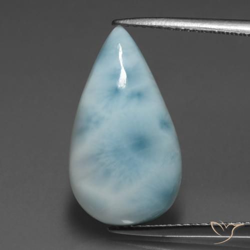 5.92ct Natürlicher Baby blau Larimar, Birnenform, Lichtundurchlässig