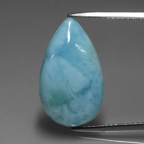 6,38 ctw natürlicher Grünblau Larimar, Birnenform, Lichtundurchlässig