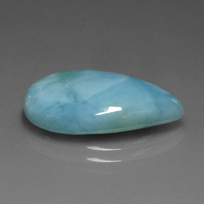 6,38 ctw natürlicher Grünblau Larimar, Birnenform, Lichtundurchlässig