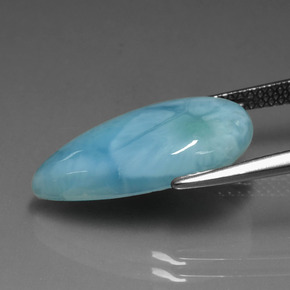 6,38 ctw natürlicher Grünblau Larimar, Birnenform, Lichtundurchlässig