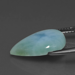 9,17 ctw natürlicher Grünblau Larimar, Birnenform, Lichtundurchlässig