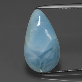 4,39 ctw natürlicher blauer Larimar, Birnenform, Lichtundurchlässig