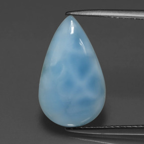 4,20 ctw natürlicher blauer Larimar, Birnenform, Lichtundurchlässig