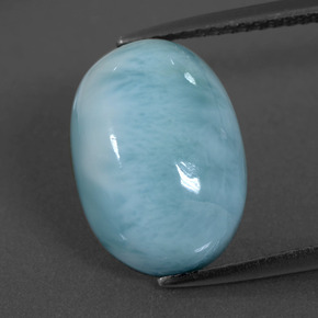 7,33 ctw natürlicher blauer Larimar, Oval Schliff, Lichtundurchlässig