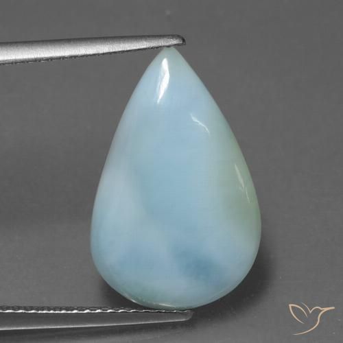 9,17 ctw natürlicher Baby blau Larimar, Birnenform, Lichtundurchlässig