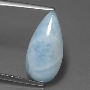 4,51 ctw natürlicher blauer Larimar, Birnenform, Lichtundurchlässig