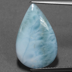 6,15 ctw natürlicher blauer Larimar, Birnenform, Lichtundurchlässig