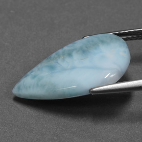 6,15 ctw natürlicher blauer Larimar, Birnenform, Lichtundurchlässig