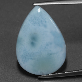 6,90 ctw natürlicher blauer Larimar, Birnenform, Lichtundurchlässig