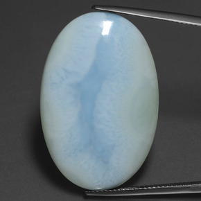 28,88 ctw natürlicher blauer Larimar, Oval Schliff, Lichtundurchlässig