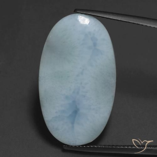 15.06ct Natürlicher hellblau Larimar, Oval, Lichtundurchlässig