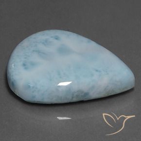 27,41 ctw natürlicher türkiser Larimar, Birnenform, Lichtundurchlässig