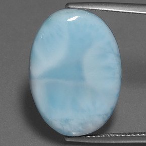 17,21 ctw natürlicher blauer Larimar, Oval Schliff, Lichtundurchlässig