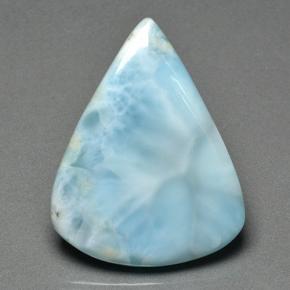 46,95 ctw natürlicher Hellgrünliches Blau Larimar, Birnenform, Lichtundurchlässig