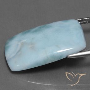 9,17 ctw natürlicher Hellgrünliches Blau Larimar, Baguette, Lichtundurchlässig