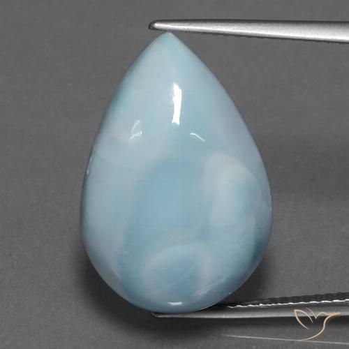 16.87ct Natürlicher Baby blau Larimar, Birnenform, Lichtundurchlässig