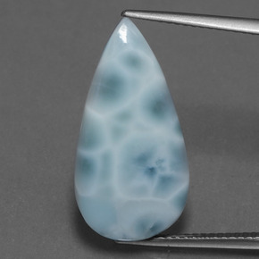 9,56 ctw natürlicher blauer Larimar, Birnenform, Lichtundurchlässig