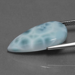9,56 ctw natürlicher blauer Larimar, Birnenform, Lichtundurchlässig