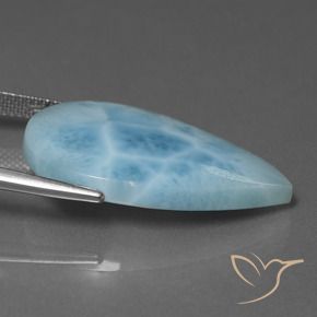 9,17 ctw natürlicher Wasserblau Larimar, Birnenform, Lichtundurchlässig