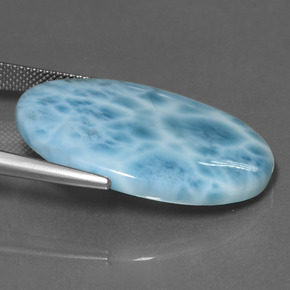 27,35 ctw natürlicher blauer Larimar, Oval Schliff, Lichtundurchlässig