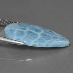 9,17 ctw natürlicher Blau Larimar, Birnenform, Lichtundurchlässig