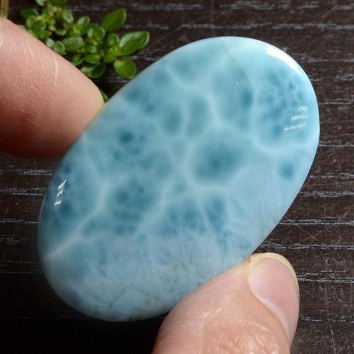 51,45 ctw natürlicher blauer Larimar, Oval Schliff, Lichtundurchlässig