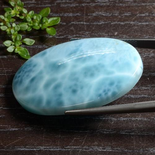 51,45 ctw natürlicher blauer Larimar, Oval Schliff, Lichtundurchlässig