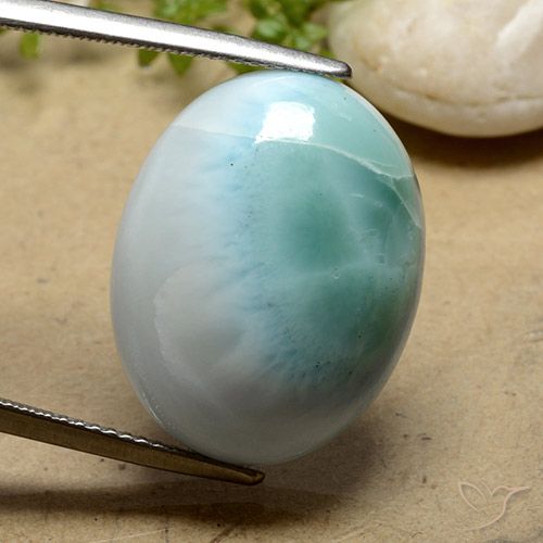 18.93ct Natürlicher hellblau-grün Larimar, Oval, Lichtundurchlässig