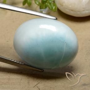 9,17 ctw natürlicher hellblau-grün Larimar, Oval, Lichtundurchlässig