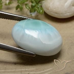 9,17 ctw natürlicher hellblau-grün Larimar, Oval, Lichtundurchlässig