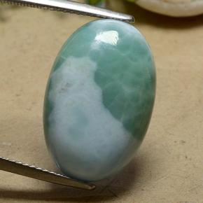 16,78 ctw natürlicher grüner Larimar, Oval Schliff, Lichtundurchlässig