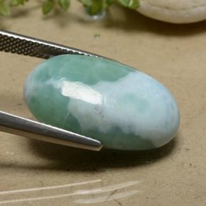 16,78 ctw natürlicher grüner Larimar, Oval Schliff, Lichtundurchlässig