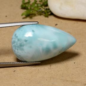22,75 ctw natürlicher blauer Larimar, Birnenform, Lichtundurchlässig