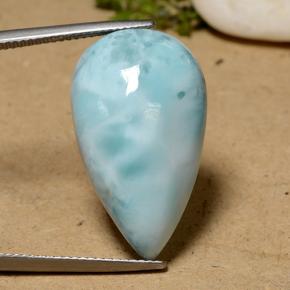 22,75 ctw natürlicher blauer Larimar, Birnenform, Lichtundurchlässig