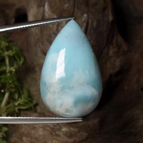 27,48 ctw natürlicher blauer Larimar, Birnenform, Lichtundurchlässig
