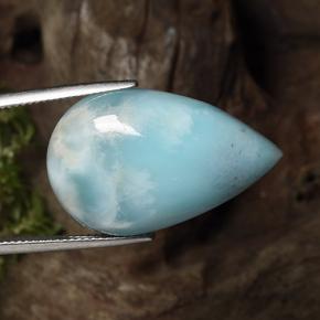 27,48 ctw natürlicher blauer Larimar, Birnenform, Lichtundurchlässig
