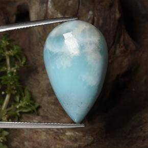 27,48 ctw natürlicher blauer Larimar, Birnenform, Lichtundurchlässig