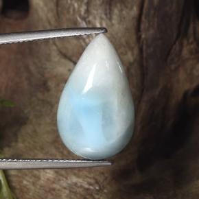 13,07 ctw natürlicher blauer Larimar, Birnenform, Lichtundurchlässig