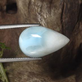 13,07 ctw natürlicher blauer Larimar, Birnenform, Lichtundurchlässig