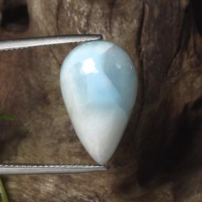 13,07 ctw natürlicher blauer Larimar, Birnenform, Lichtundurchlässig