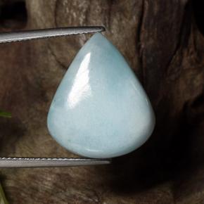 19,34 ctw natürlicher blauer Larimar, Birnenform, Lichtundurchlässig