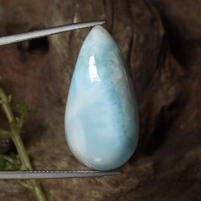 9,17 ctw natürlicher grün-blau Larimar, Birnenform, Lichtundurchlässig