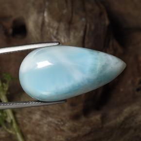 9,17 ctw natürlicher grün-blau Larimar, Birnenform, Lichtundurchlässig