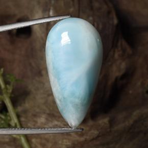 9,17 ctw natürlicher grün-blau Larimar, Birnenform, Lichtundurchlässig