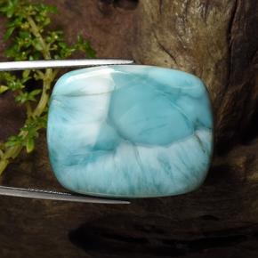 60,78 ctw natürlicher blauer Larimar, Kissenschliff, Lichtundurchlässig