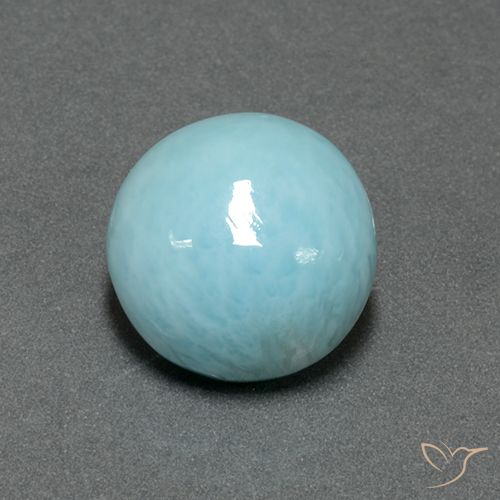 5.96ct Natürlicher Hellgrünliches Blau Larimar, Runden, Lichtundurchlässig